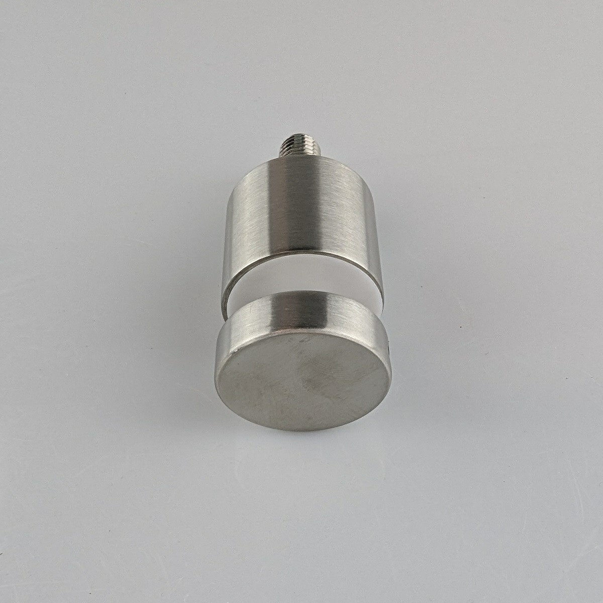 32mm Diameter Button Glass Anchor - Satin Stainless Steel